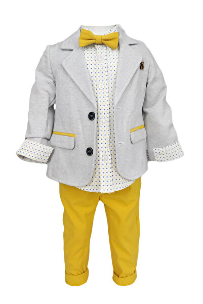 fantasialand Costum botez, casual-elegant, 4 piese galben