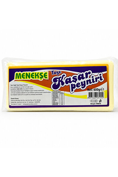 Menekşe Asya Gıda Doğal Kaşar Peyniri 600 Gr