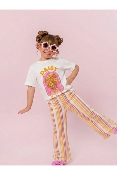 Daisy Dolly Κοριτσίστικο Σετ με Βαμβακερό Τοπ και Μουσελίνα στο Κάτω Μέρος