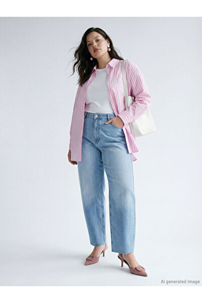 LC Waikiki بنطلون جينز نسائي من NEVAVM Farkily Barrel Fit