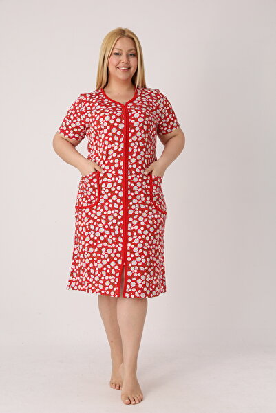ROMEO LİFE Women's Plus Size 100% Cotton Combed Fabric Zippered Summer Dress ...