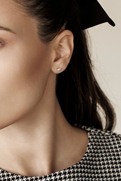 Lisa&Co. Cercei Argint Teardrop Pierce Argint placat cu aur galben / Zircon /...