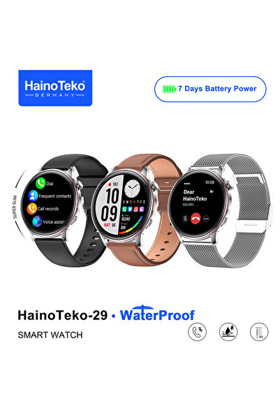 HAINOTEKO -29 Waterproof AMOLED Smart Watch with BT Call, 7 Days Battery Powe...