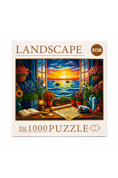 Zoe 🪟   Sunset in the Window 1000 Piece Puzzle 68X48 cm