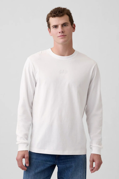 GAP Tricou cu mânecă lungă, moale și relaxat, cu mini-logo, pentru purtare zi...