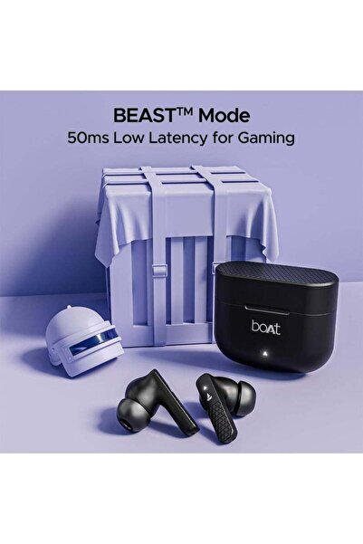 BOAT Airdopes 91 In Ear TWS Earbuds with 45 Hrs Playtime, 50ms Low Latency, Dual Mics, IPX4 Active Black
