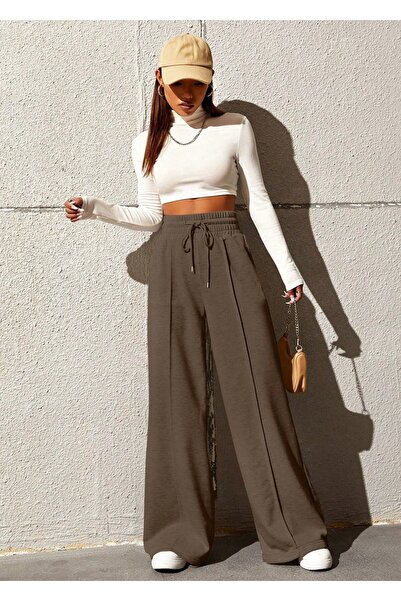 Eva Sunset Women's Extra High Waist 2 Thread Wide Leg Trousers