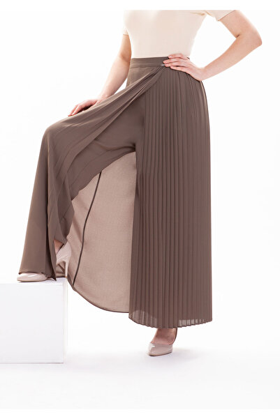 Guzella YANDAN PİLİSELİ BELİ LASTİKLİ AMVELOP ETEKLİ-PANTOLON