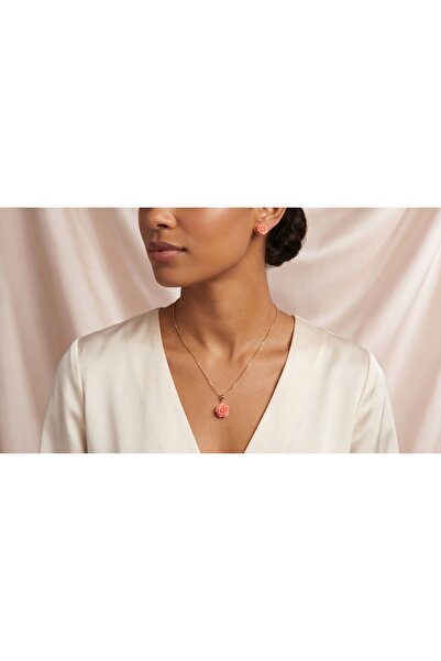 robel Elegant Rose Jewelry Set – Floral Pendant Necklace & Stud Earrings for ...