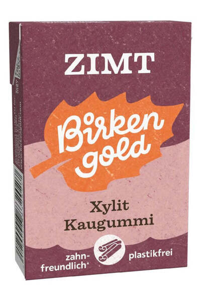 Birkengold Guma de mestecat cu xylitol pentru ingrijirea dintilor, scortisoar...