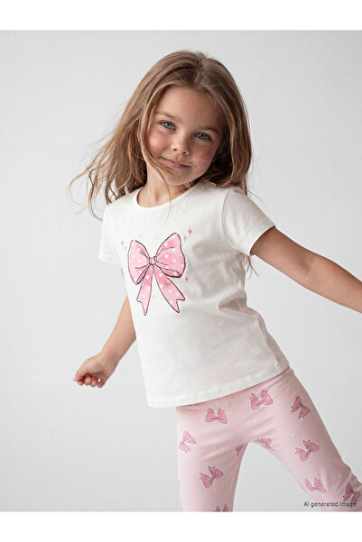 LC Waikiki Vizyon New Season Crew Neck Printed Girls' T-Shirt