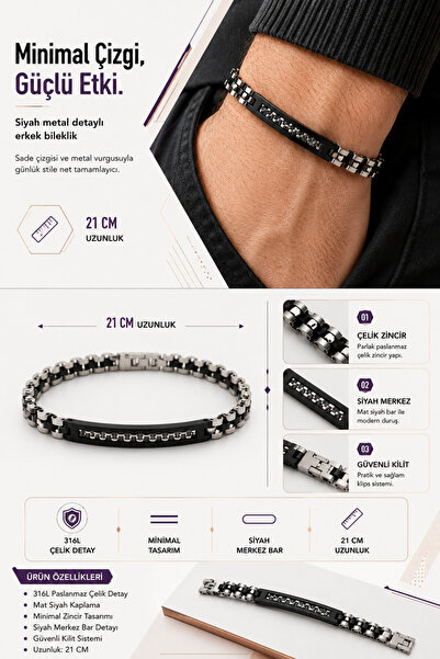 fao shop 7/24 Gold Silver Steel Men's Bracelet Smart Casual Daily Style