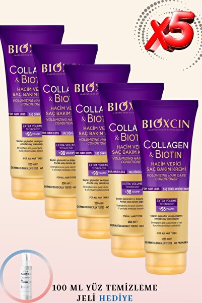 Bioxcin Collagen & Biotin Hacim Veren Saç Bakım Kremi 250 ML ( 5 ADET ) İnce ...