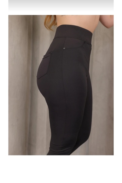 OK BLUME Women's Black High Waist Pocket Detailed Gathering Diving Fabric Leg...