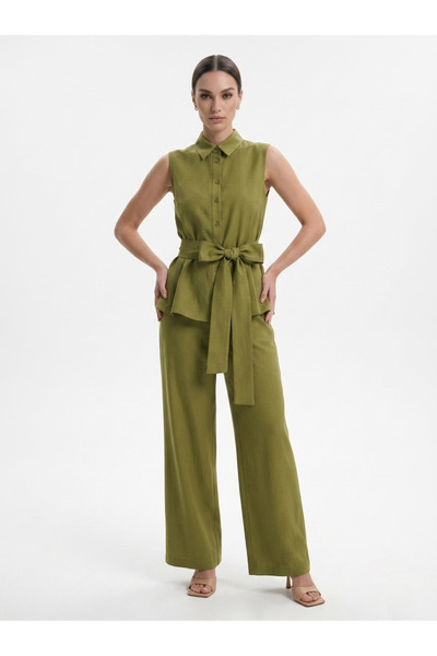 SUPER FASHION CLUB Women's Linen Shirt Trousers Set