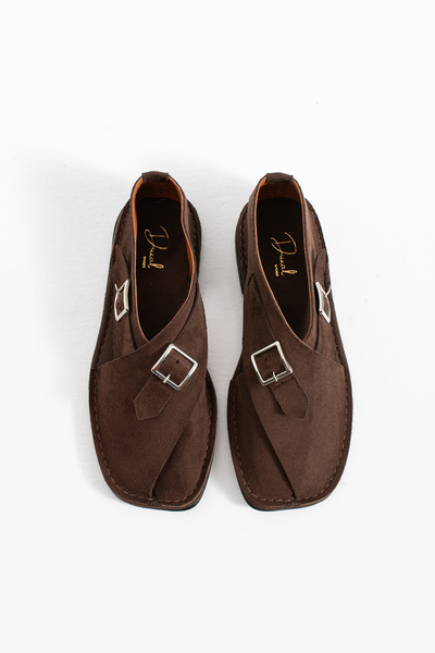 DUXAL SHOES Kooper ženske sandale od prave kože i antilopa sa kopčom, svakodn...