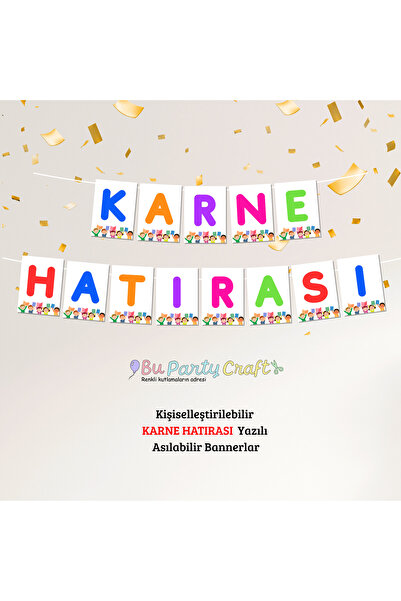 BuParty Craft KARNE HATIRASI Yazısı - Okul Etkinlikleri için Asılabilir Flama