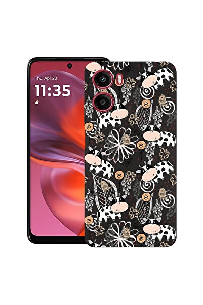 bestcase ¬Æ Husa pentru Motorola Moto E15 / Moto G05, Cow Pattern, Slim Silic...