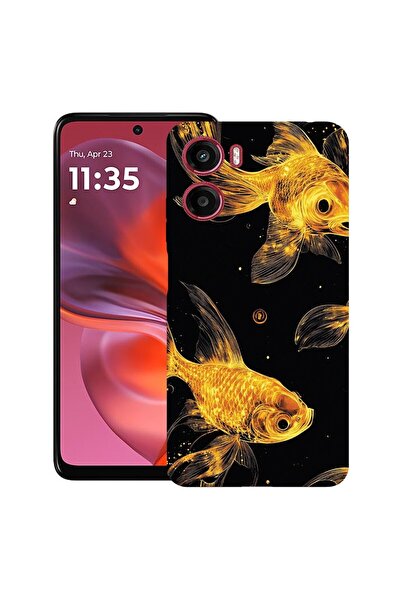 bestcase ¬Æ Husa pentru Motorola Moto G05, Gold Fishes, Slim Silicon 0.8MM, A...