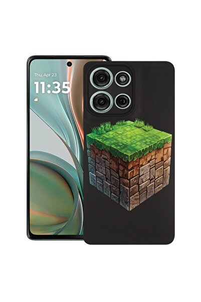 bestcase ¬Æ Husa pentru Motorola Edge 50 cu Design Minecraft World, TPU Mat U...