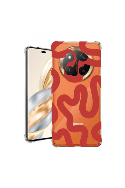 bestcase Θήκη για Honor Magic7 Lite, Αντικραδασμική 1.5MM, Κόκκινη Αφηρημένη ...