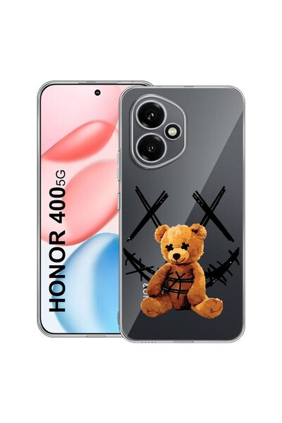 bestcase Прозрачен силиконов калъф за Honor 400, Усмивка на плюшено мече, 203...