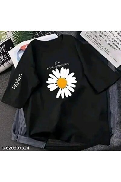 bellanova Oversize Minimalist Graphic Printed Short Sleeve T-Shirt