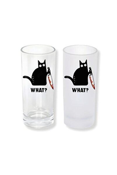 Ghostbastır Raki Glass with Cat Design, with Ice or Ice-Free Option – 1 Styli...