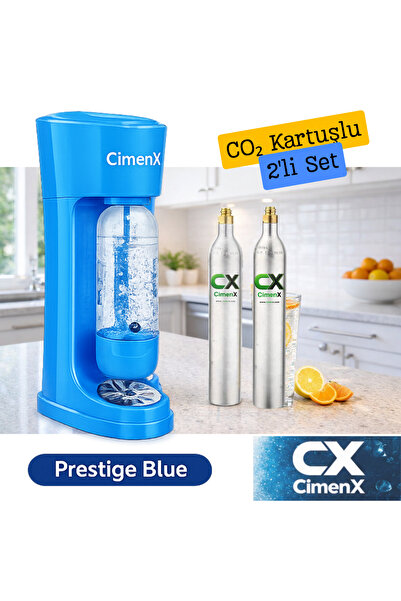 CİMENX Soda Maker – Blue Edition - İki Soda Kartuşlu Set