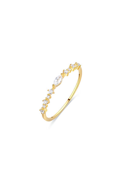 Lisa&Co. Inel Argint Lisette 49 mm / Argint placat cu aur galben / Zircon