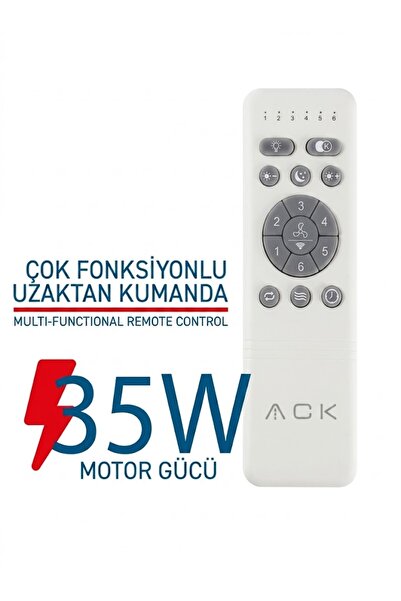 ACK TAVAN FANI BEYAZ 35W DC MOTOR 52 INC (132CM) UZAKTAN KUMANDALI