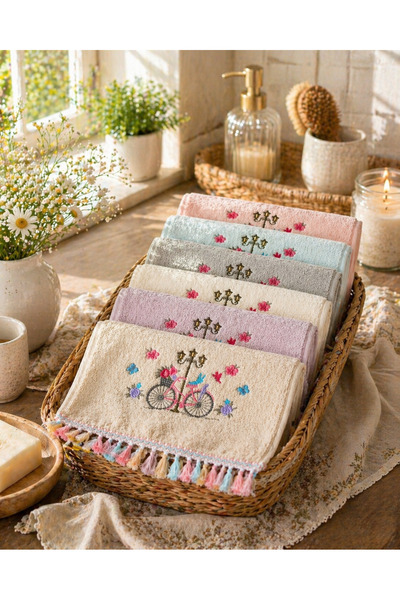 Bella Home Bukle El Bağlamalı Püsküllü Mutfak Havlusu | 30x50 cm | 6 Adet | %...