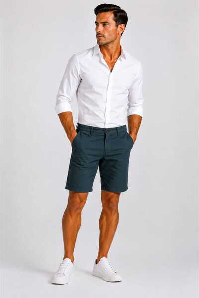 ANATOLIATEKSTILE Men's Shorts Plus Size Casual Premium Elegant Bermuda Shorts...