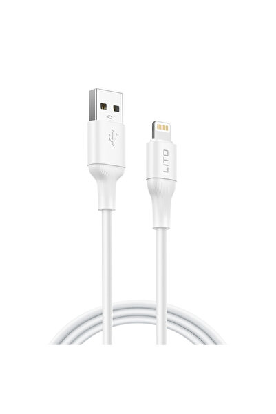 Lito - Data Cable (LD06L) - USB to Lightning, 2.4A, PVC, 1m - White, conectar...