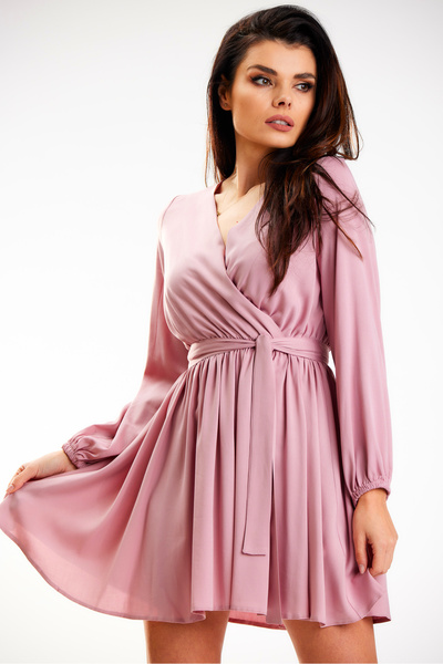 Awama Dress A577, Awama, Viscose/ Elastane, Pink, S INTL