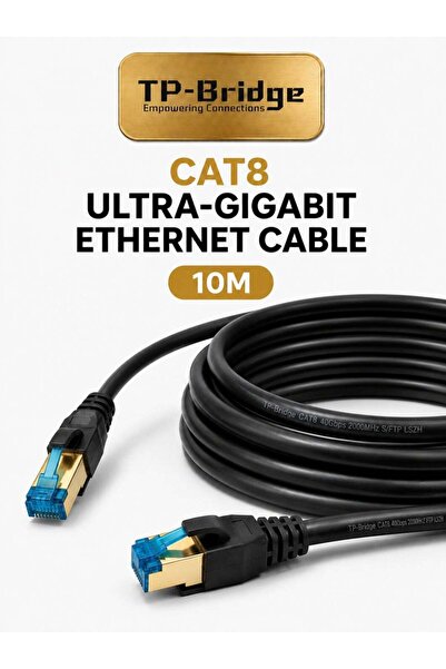 TP-BRIDGE CAT8 Ethernet Cable – 24AWG OFC Copper S/FTP LSZH 2000MHz Ultra Gig...