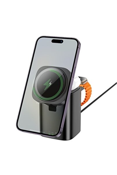 Hoco CQ 20 3-в-1 безжично зарядно устройство за iPhone, Apple Watch и AirPods...