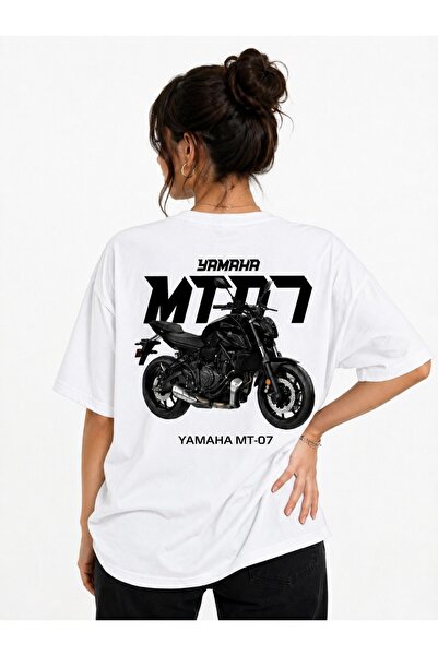 Zec Style - MT-07 MOTOR BASKILI T-SHİRT MT07 OVERSİZE UNİSEX