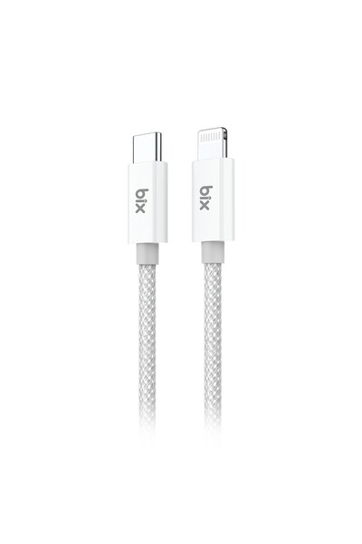Bix T3CL Type-C to Lightning iPhone 27W Örgülü Hızlı Şarj ve Data Kablosu 1 M...