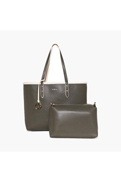 AMICA Textured Tote Bag with Crossbody Pouch