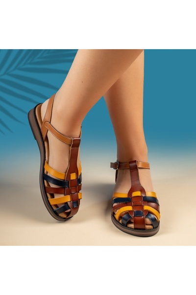 Modlet.ro Women's brown flat sandals MOD14310