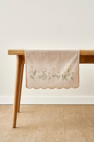Bella Maison Covor decorativ cu margine festonată Daisy, Bej (50x150 cm)