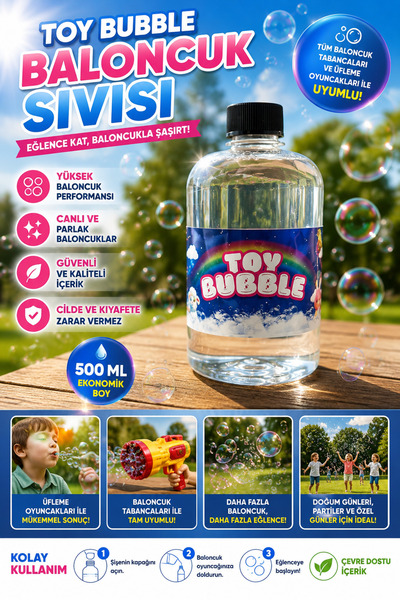 hak-iş oyuncak Toy Bubble Baloncuk Likit 500 ml