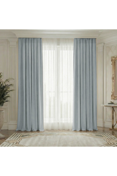 ArasyaHome Draperie de Textura Groasa YEMEN 80% Blackout Bleu