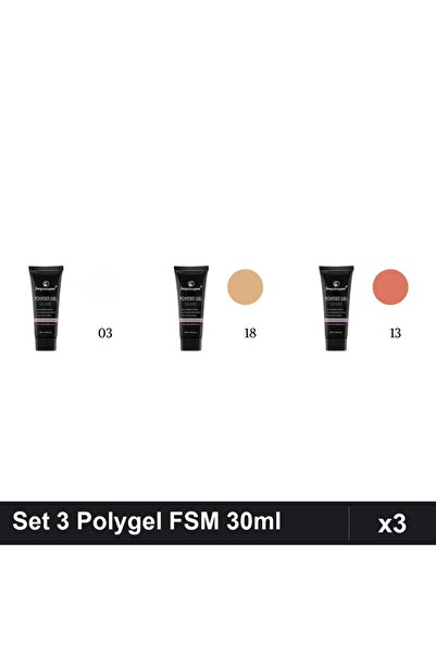 FSM Set 3 Polygel 30ml - Nr.03, Nr.18, Nr.13 - Constructie Unghii