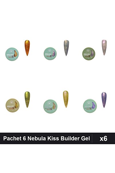 global fashion Set 6 Nebula Kiss Builder Gel 15g - Nr.01 Nr.05 Nr.06 Nr.09 Nr...