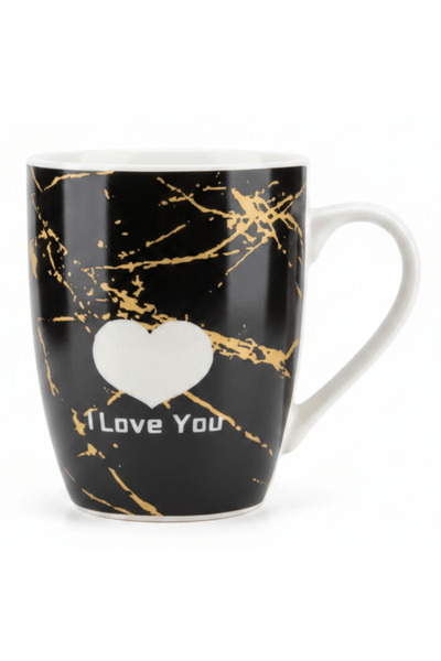 AKDC I Love You Black & Gold Ceramic Mug – 300 ml | Premium Gift Mug