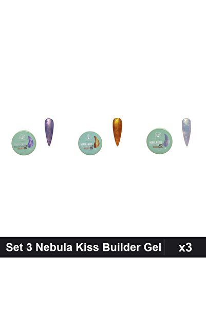 global fashion Set 3 Nebula Kiss Builder Gel 15g - Nr.05, Nr.09, Nr.10