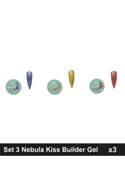 global fashion Set 3 Nebula Kiss Builder Gel 15g - Nr.13, Nr.06, Nr.07