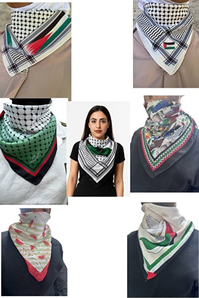 ALDAIYR Eșarfă cu tematică palestiniană 50x50, unisex, potrivită pentru utili...